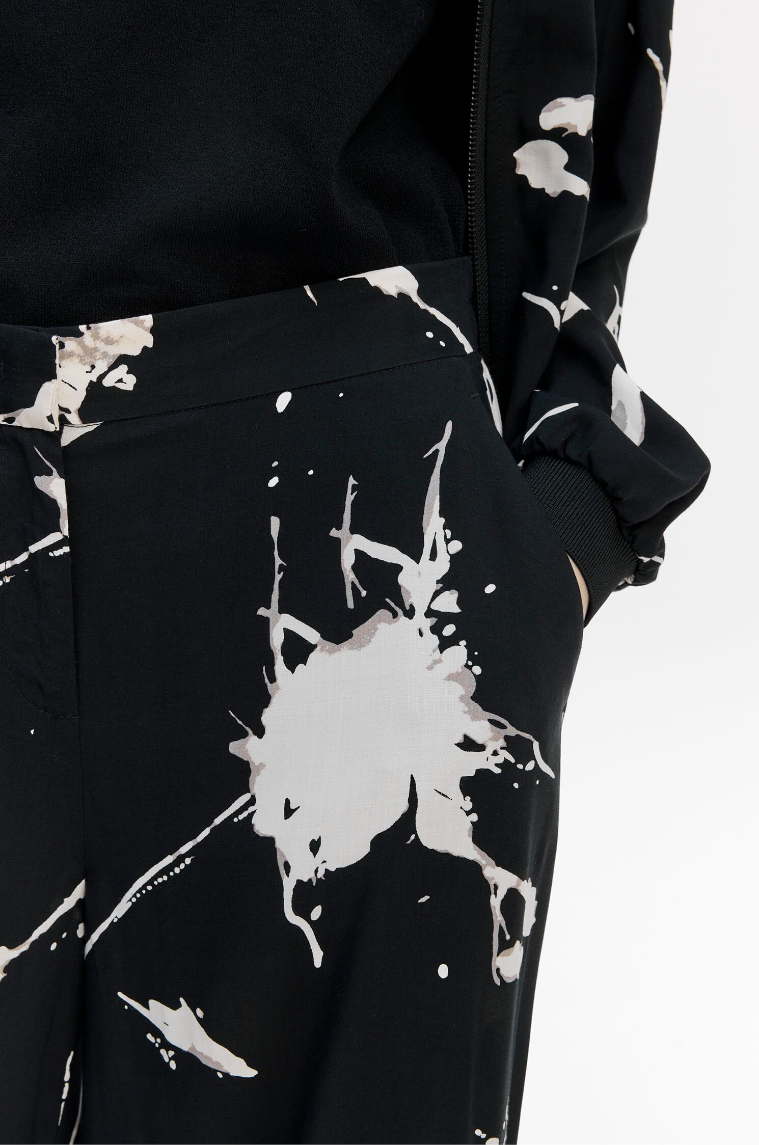 Wiskozowe spodnie wide leg z printem Solar Obraz 3