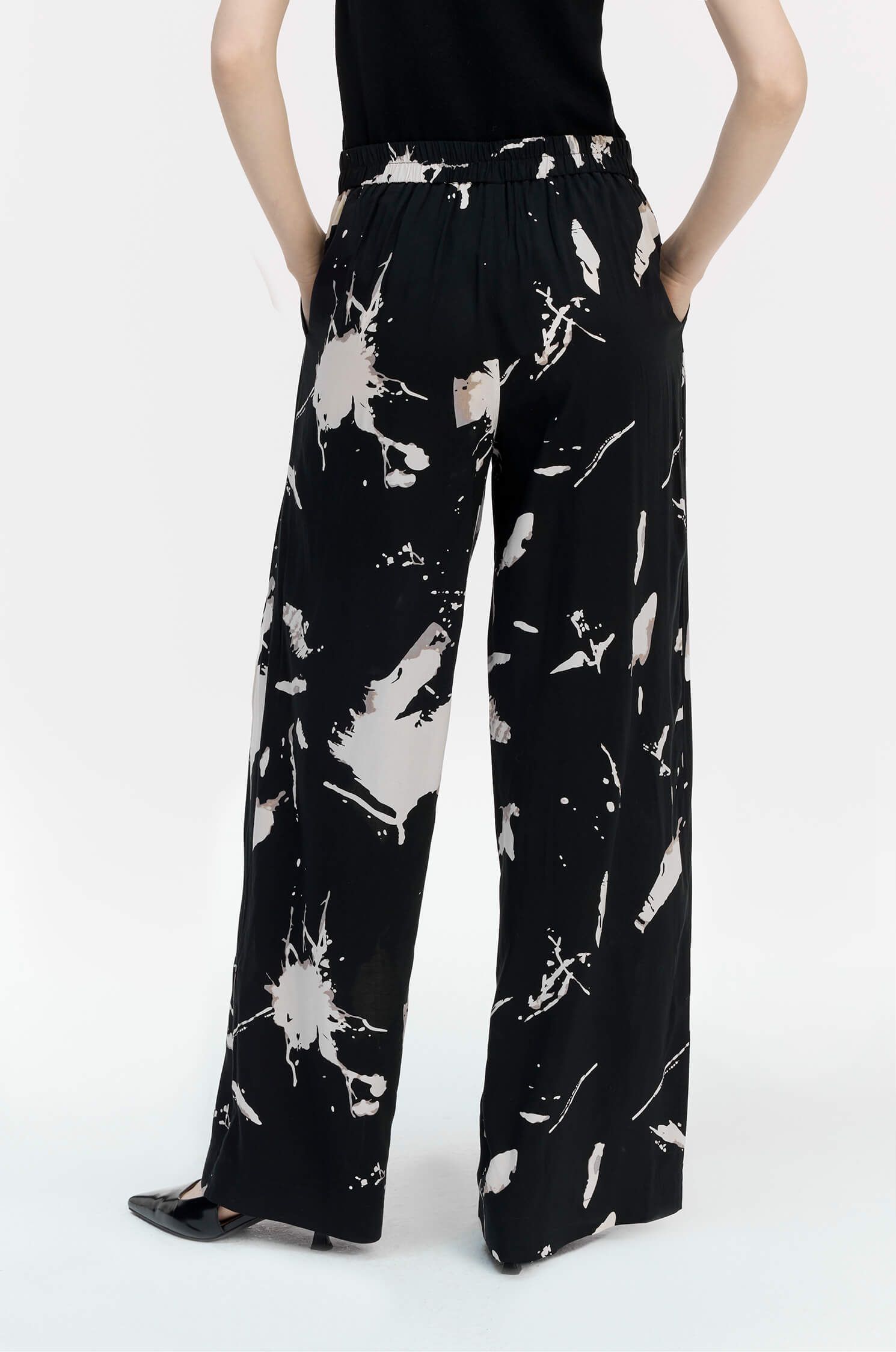 Wiskozowe spodnie wide leg z printem Solar Obraz 4