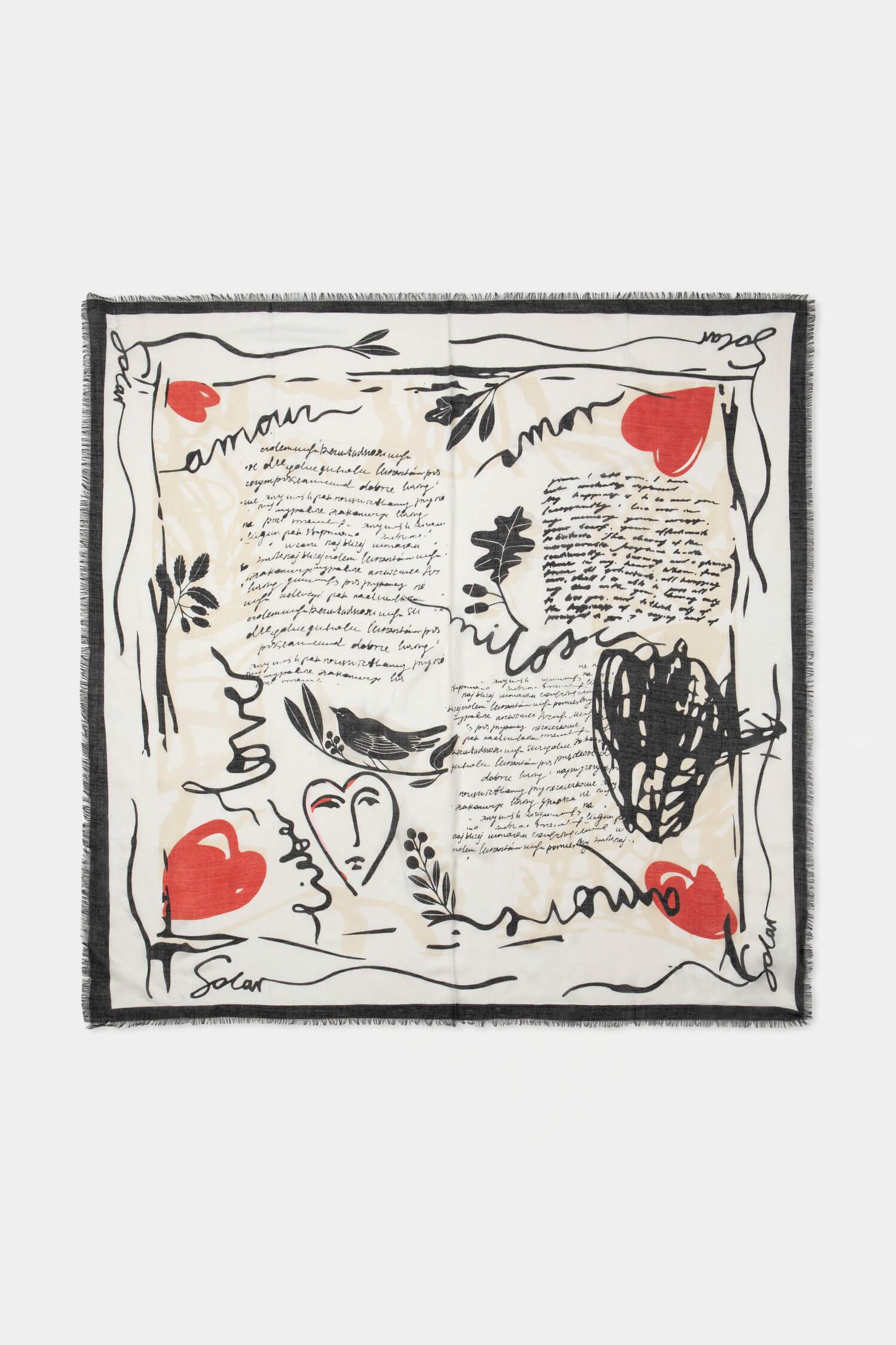 Chusta z wiskozy z printem Solar Obraz 3