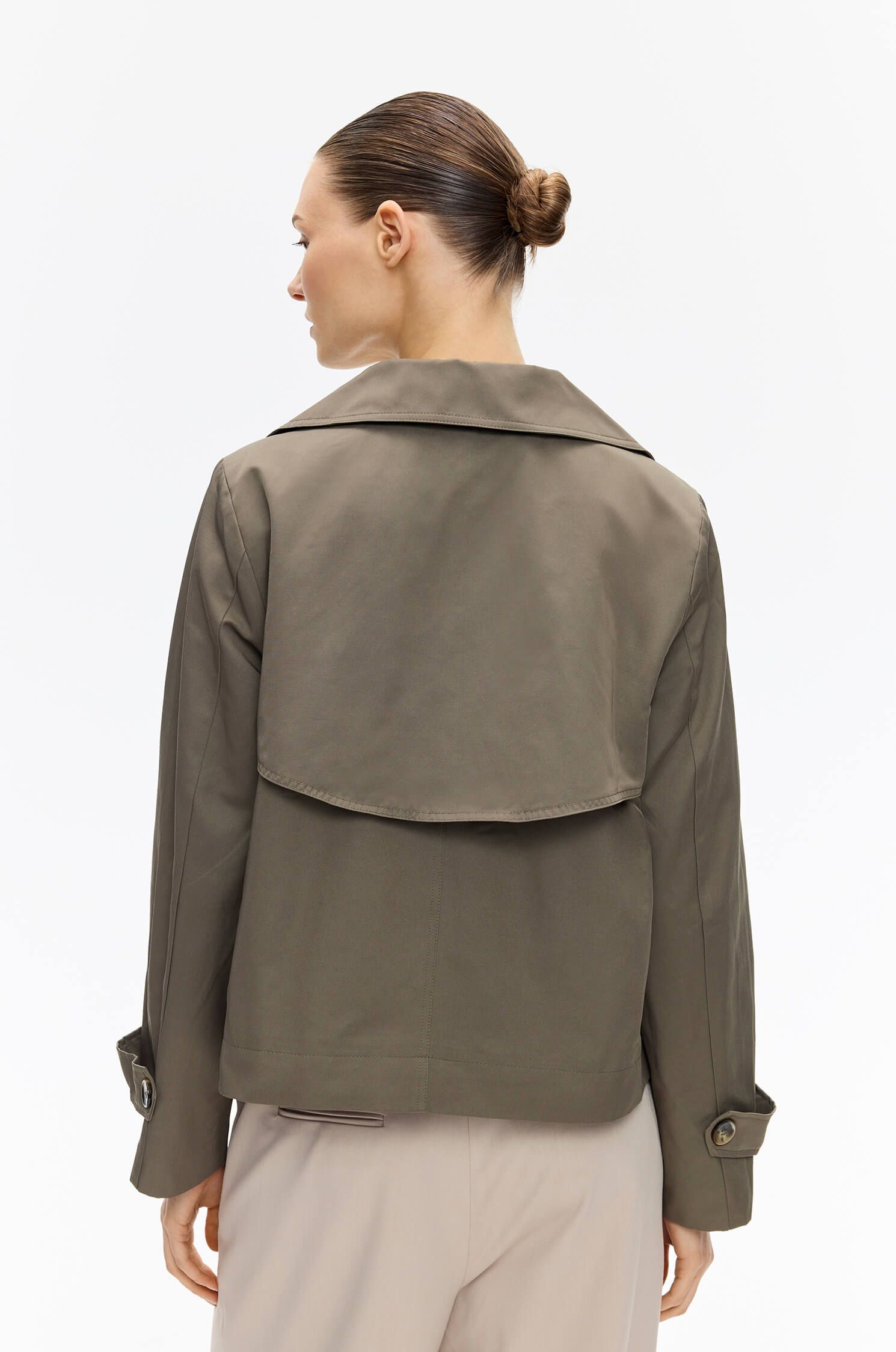 Kurtka khaki z dwurzędowym zapięciem Solar Obraz 4