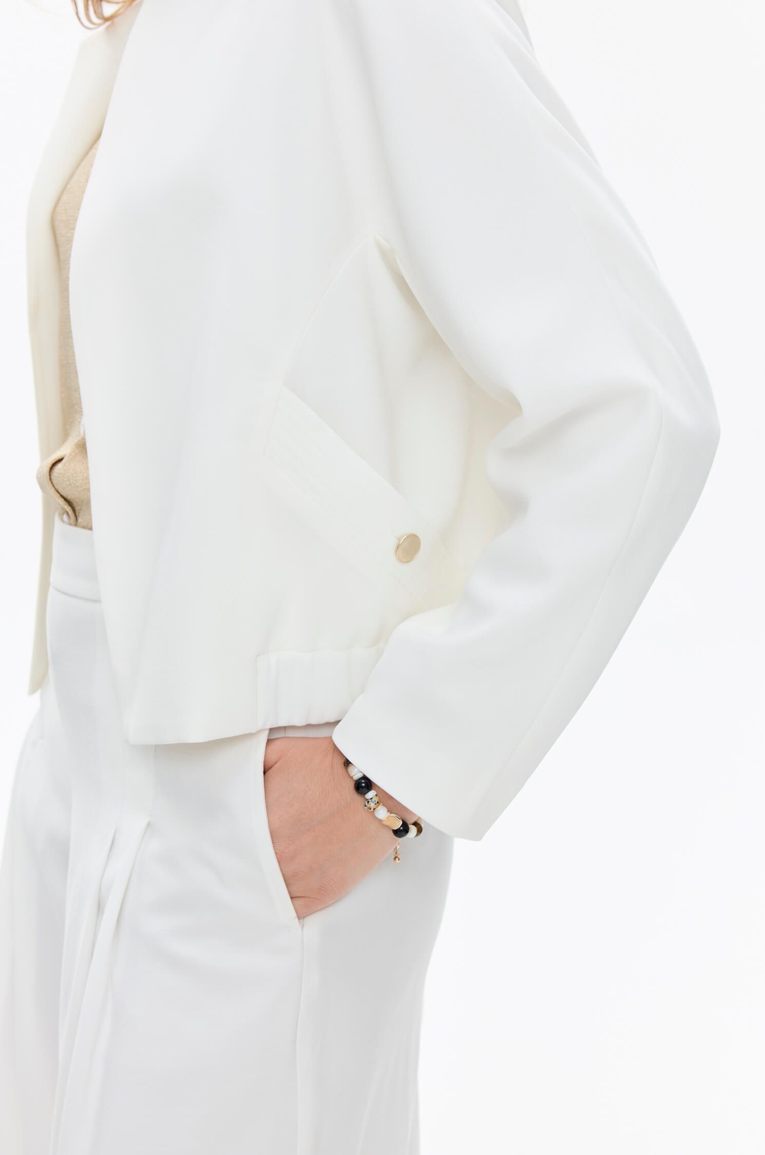 Kurtka ecru z kieszeniami Solar Obraz 3