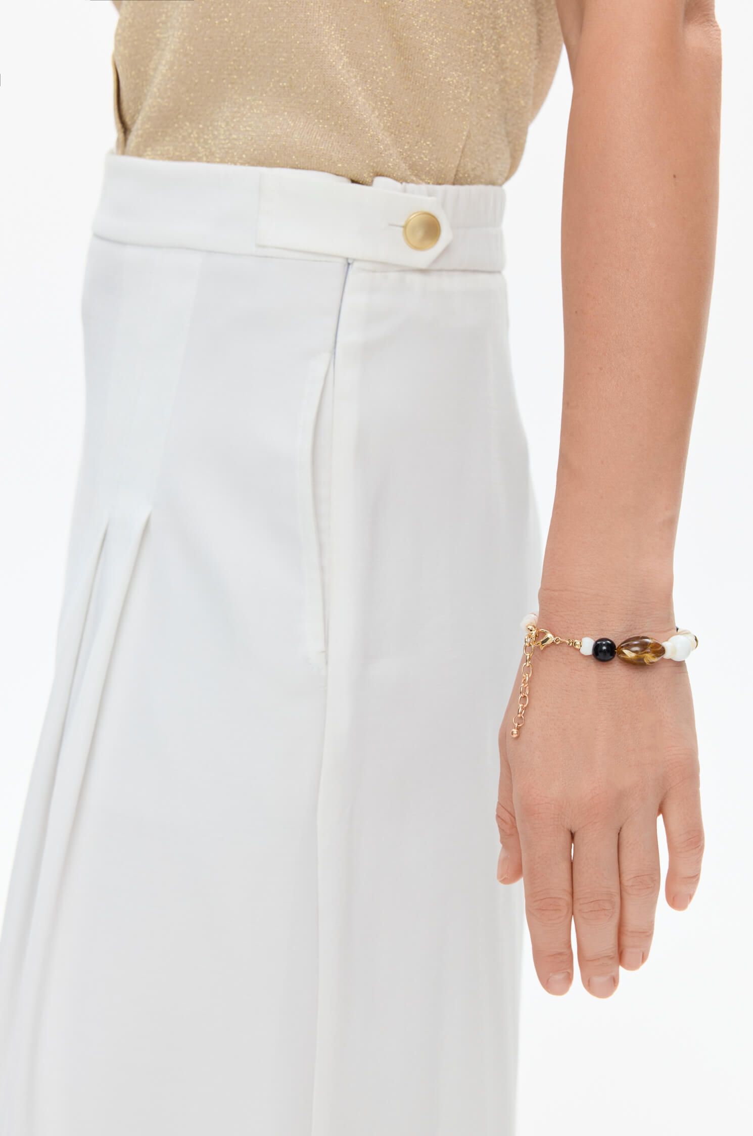 Spodnie ecru z wiskozą Solar Obraz 3