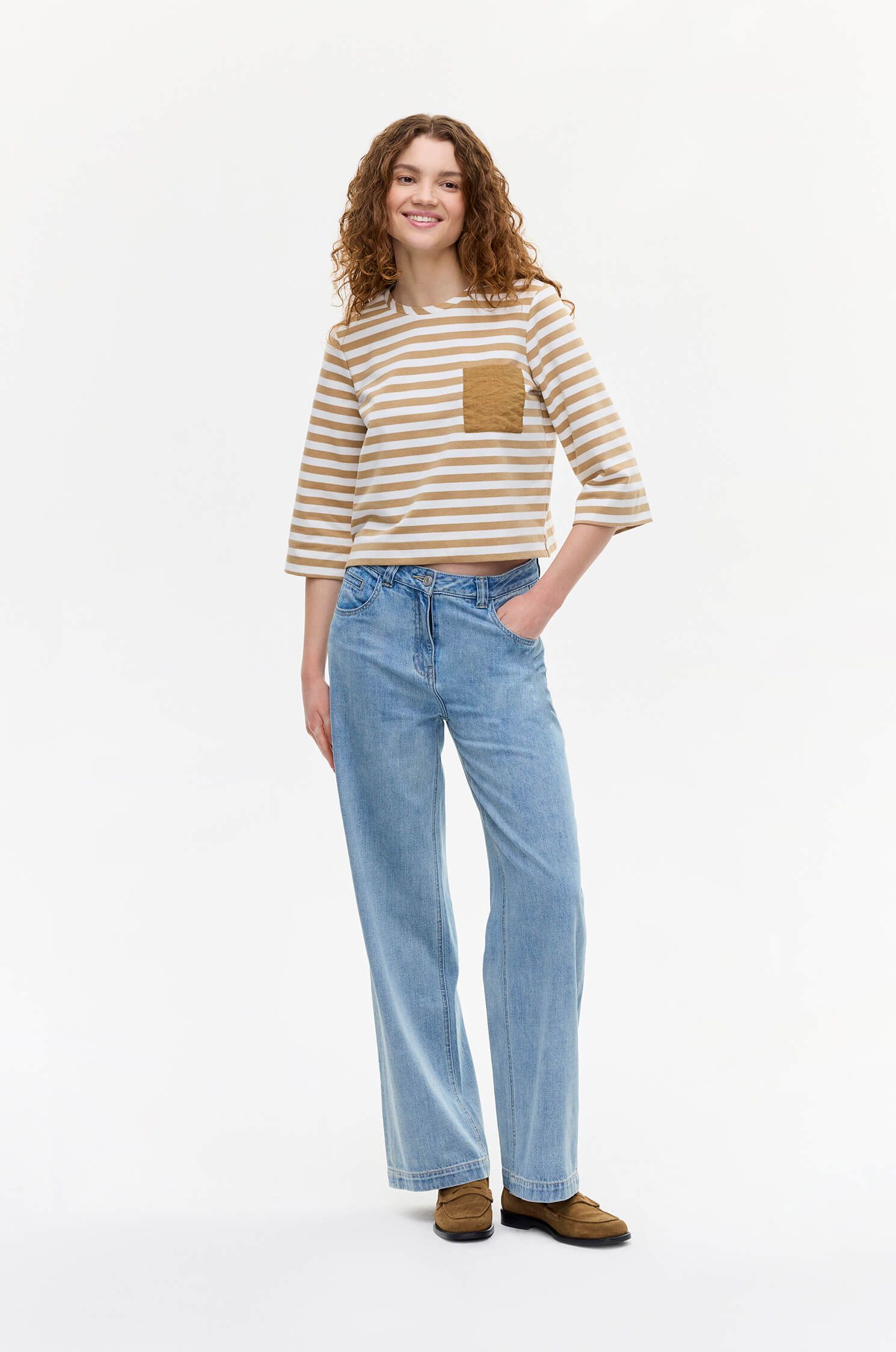 Bawełniana bluzka w poziome pasy Solar Obraz 1