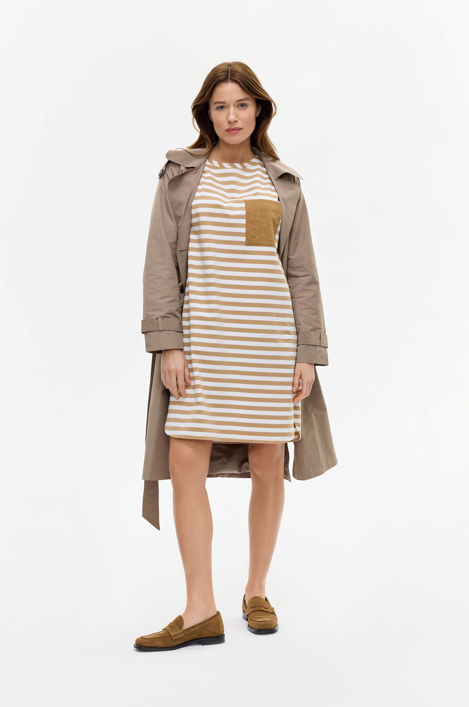 Sukienka w poziome pasy o kroju oversize Solar Obraz 1