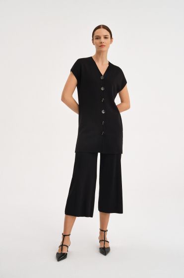 Dzianinowa tunika z guzikami